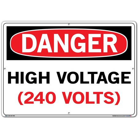 Vestil Sign, Danger, 20.5x14.5", Aluminum, .080, SI-D-24-E-AL-080 SI-D-24-E-AL-080